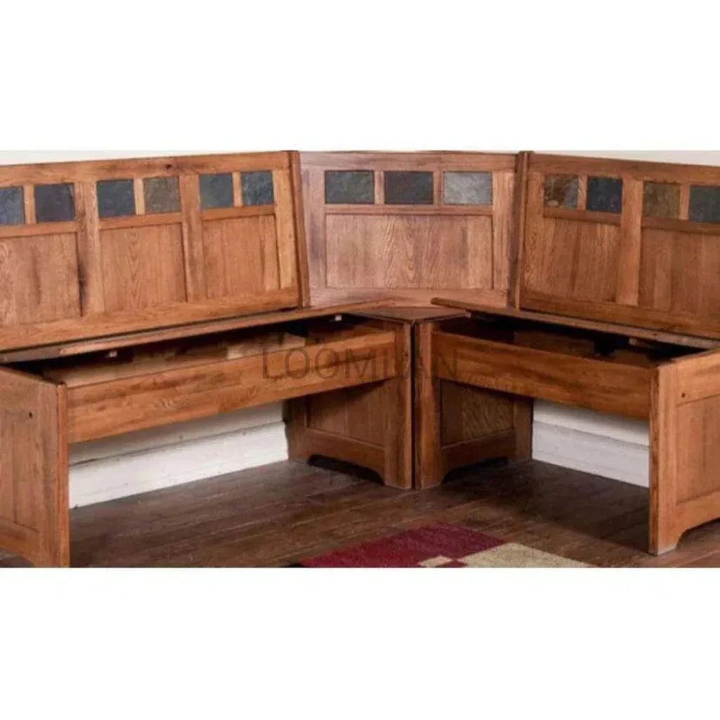 Sedona Breakfast Nook Set With Storage Bench-Dining Table Sets-Sunny D-LOOMLAN