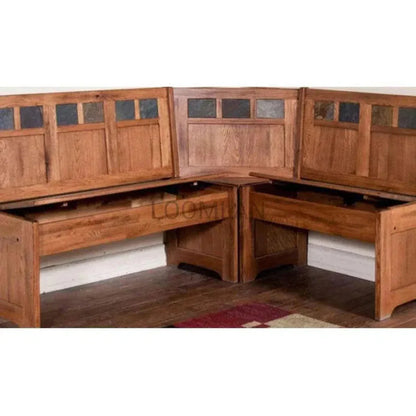 Sedona Breakfast Nook Set With Storage Bench-Dining Table Sets-Sunny D-LOOMLAN