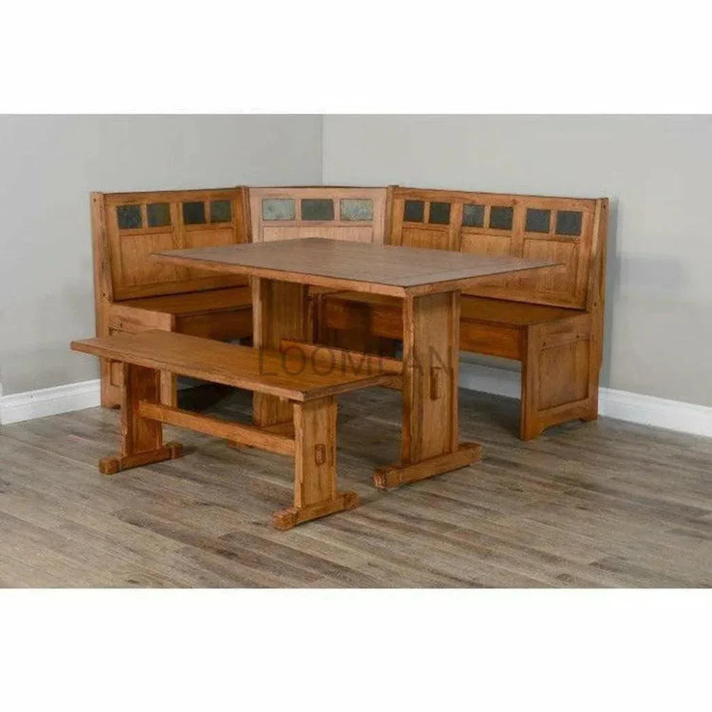 Sedona Breakfast Nook Set With Storage Bench-Dining Table Sets-Sunny D-LOOMLAN