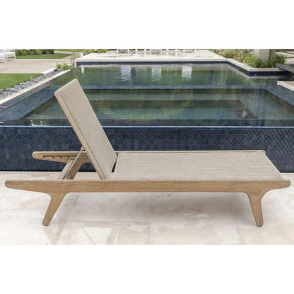 Sedona Modern Teak Outdoor Lounge Chaise-Outdoor Chaises-Sunset West-LOOMLAN
