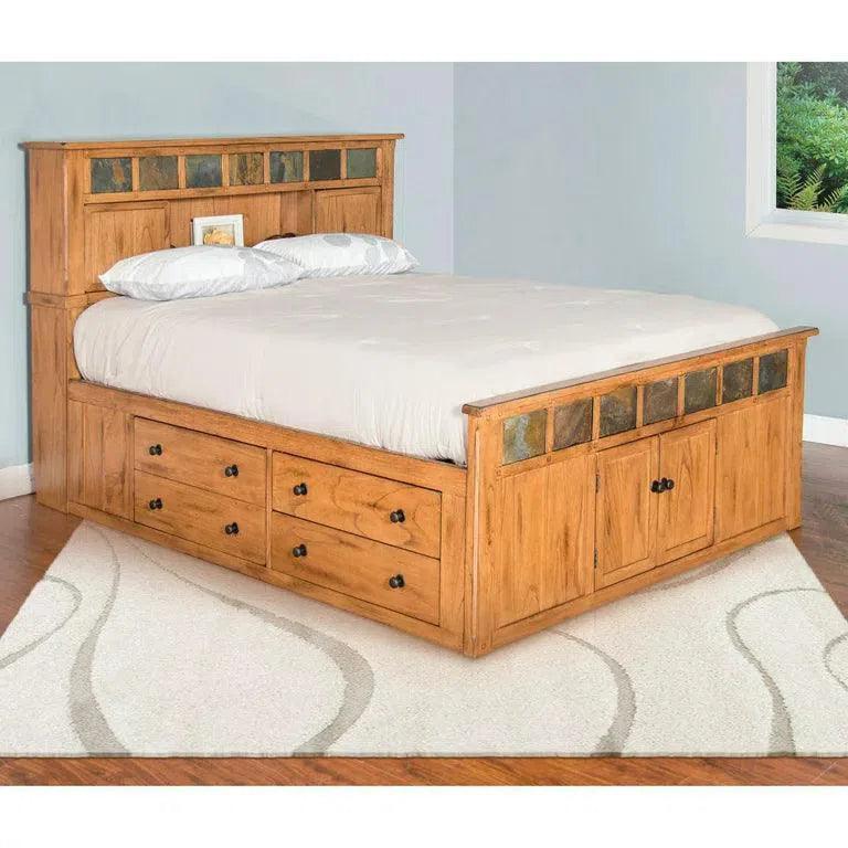 Sedona Wooden Brown Storage Bed - LOOMLAN - Sunny D - Beds