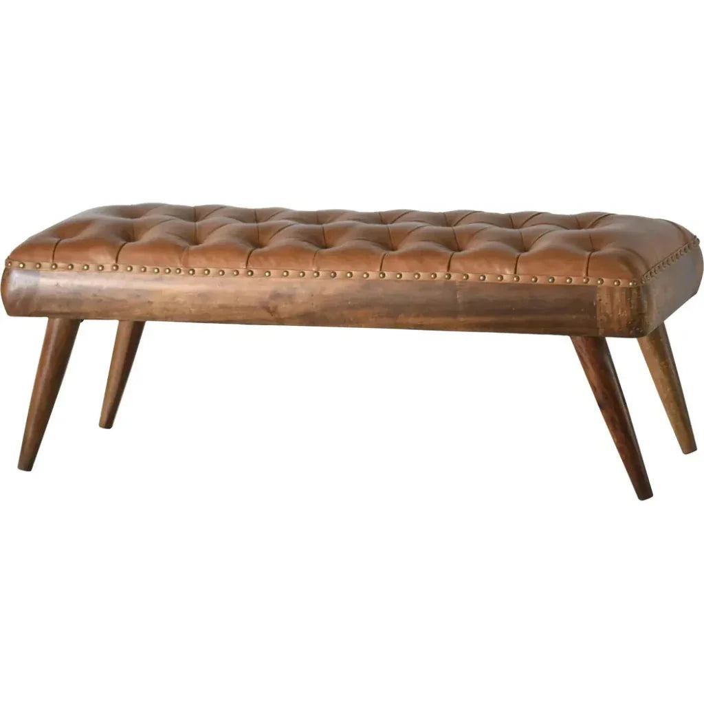 Chaney Luxurious Leather 4' Bench Ottoman - LOOMLAN - LOOMLAN - Ottomans