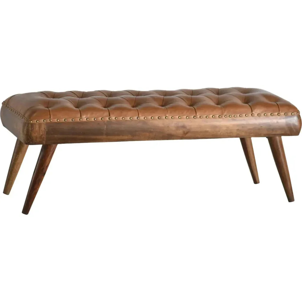 Chaney Luxurious Leather 4' Bench Ottoman - LOOMLAN - LOOMLAN - Ottomans