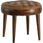 Chaney Leather Round Ottoman - LOOMLAN - LOOMLAN - Ottomans