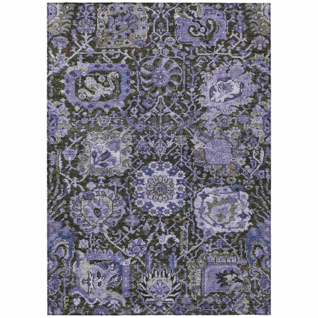 Selavie Purple Washable Indoor - Outdoor Rug - LOOMLAN - LOOMLAN Rugs - Outdoor Rugs