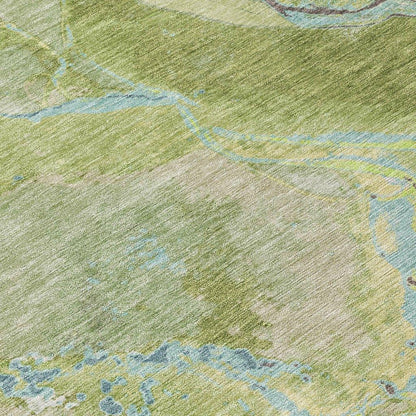Selene Green Washable Indoor-Outdoor Rug-Outdoor Rugs-LOOMLAN Rugs-LOOMLAN