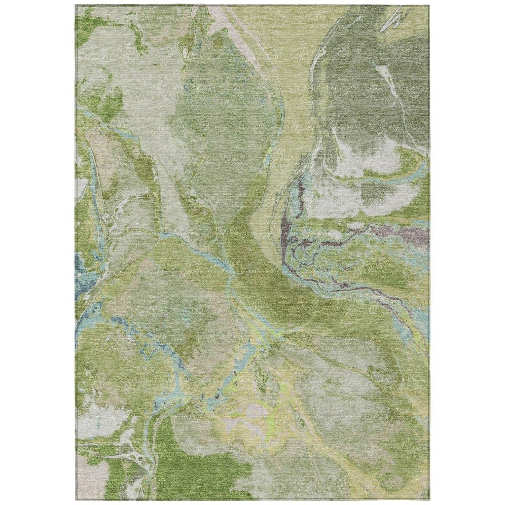 Selene Green Washable Indoor-Outdoor Rug-Outdoor Rugs-LOOMLAN Rugs-2'6" x 3'10"-LOOMLAN