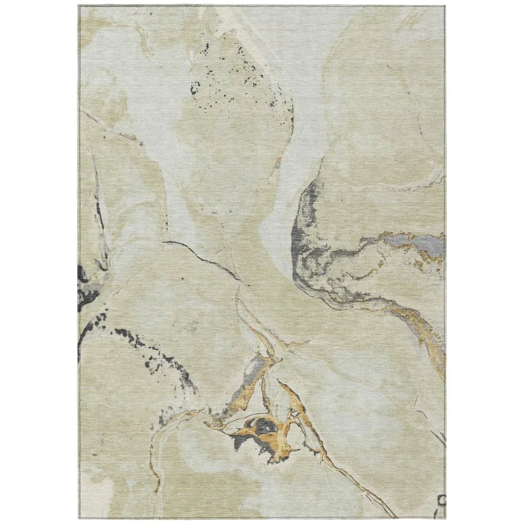 Selene Ivory Washable Indoor-Outdoor Rug-Outdoor Rugs-LOOMLAN Rugs-2'6" x 3'10"-LOOMLAN