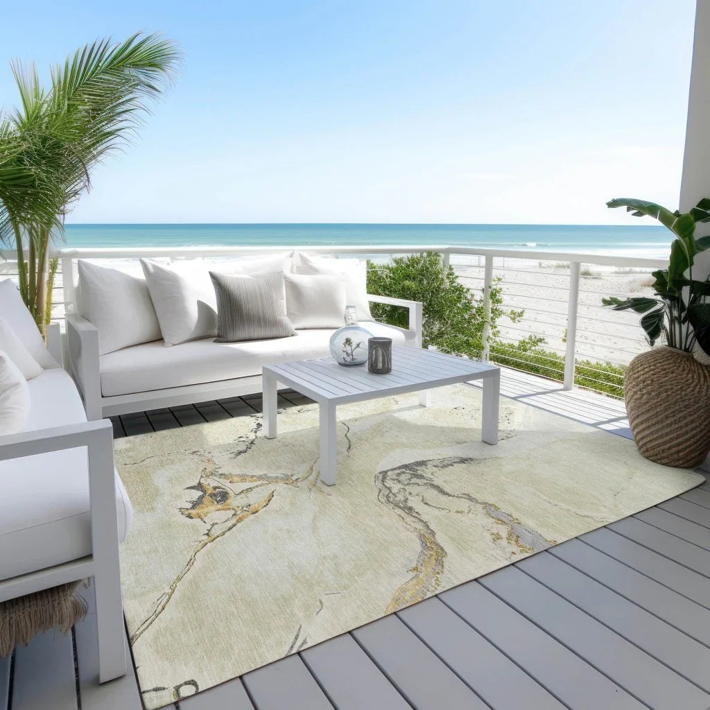 Selene Ivory Washable Indoor-Outdoor Rug-Outdoor Rugs-LOOMLAN Rugs-LOOMLAN