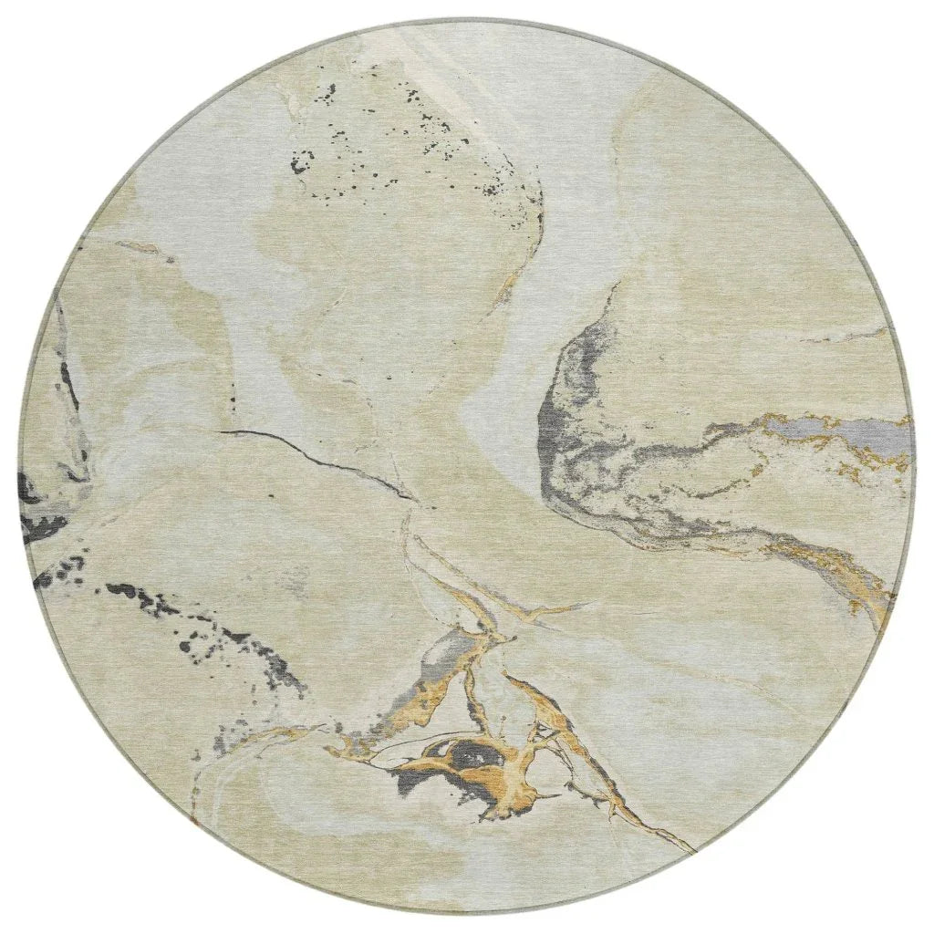 Selene Ivory Washable Indoor-Outdoor Rug-Outdoor Rugs-LOOMLAN Rugs-8' x 8'-LOOMLAN