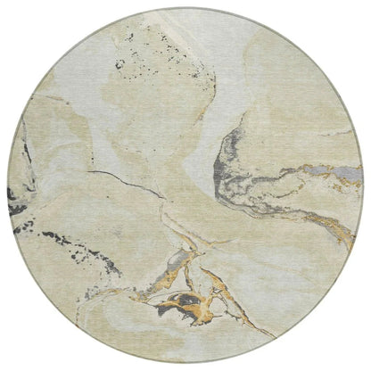 Selene Ivory Washable Indoor-Outdoor Rug-Outdoor Rugs-LOOMLAN Rugs-8' x 8'-LOOMLAN