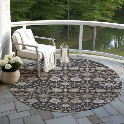 Selma Black Washable Indoor - Outdoor Rug - LOOMLAN - LOOMLAN Rugs - Outdoor Rugs