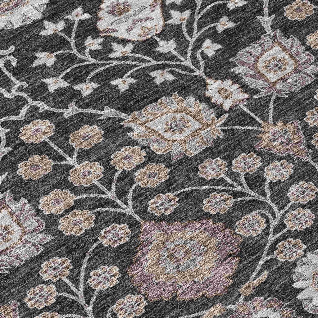 Selma Black Washable Indoor - Outdoor Rug - LOOMLAN - LOOMLAN Rugs - Outdoor Rugs