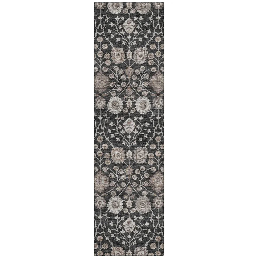 Selma Black Washable Indoor - Outdoor Rug - LOOMLAN - LOOMLAN Rugs - Outdoor Rugs