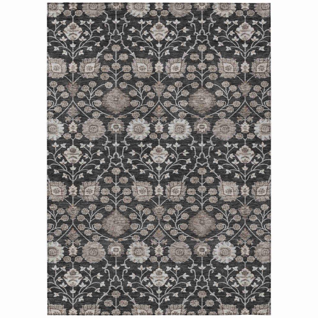 Selma Black Washable Indoor - Outdoor Rug - LOOMLAN - LOOMLAN Rugs - Outdoor Rugs