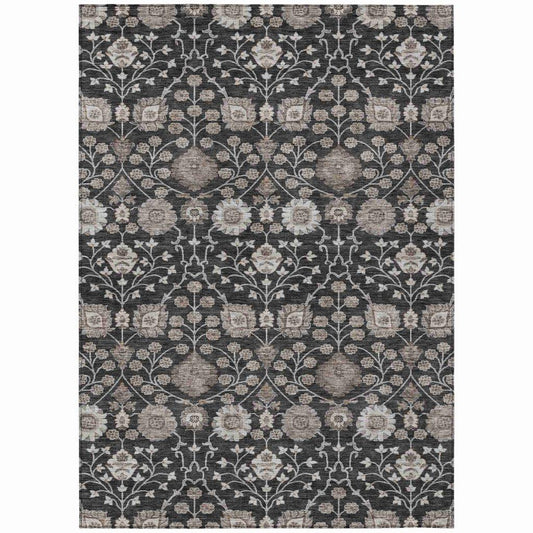 Selma Black Washable Indoor - Outdoor Rug - LOOMLAN - LOOMLAN Rugs - Outdoor Rugs