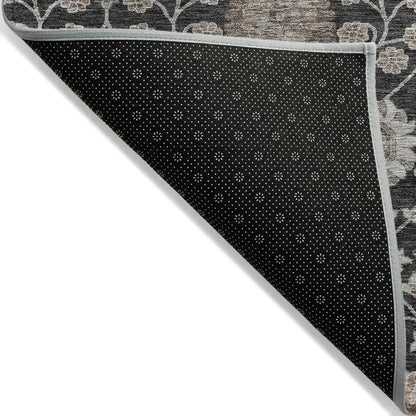 Selma Black Washable Indoor - Outdoor Rug - LOOMLAN - LOOMLAN Rugs - Outdoor Rugs