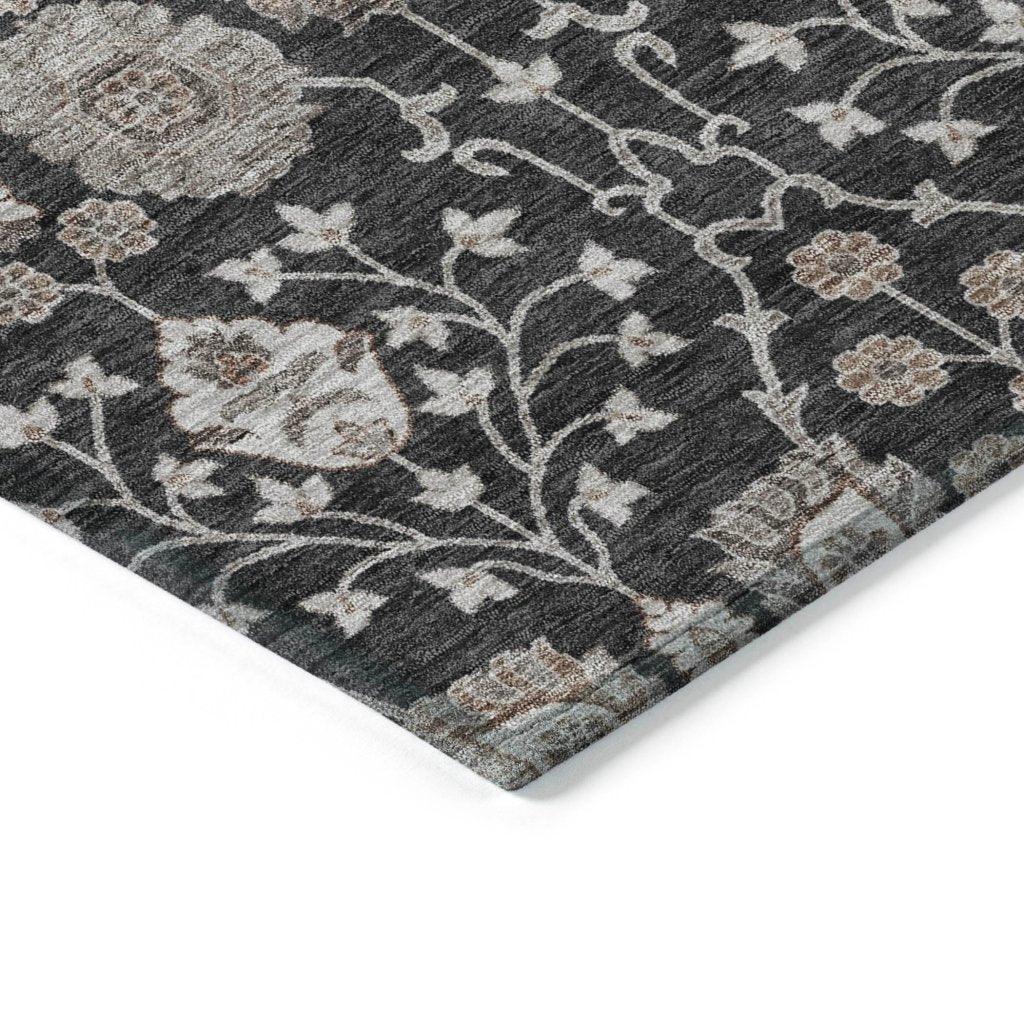 Selma Black Washable Indoor - Outdoor Rug - LOOMLAN - LOOMLAN Rugs - Outdoor Rugs