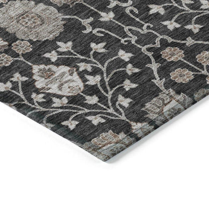 Selma Black Washable Indoor - Outdoor Rug - LOOMLAN - LOOMLAN Rugs - Outdoor Rugs