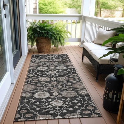 Selma Black Washable Indoor - Outdoor Rug - LOOMLAN - LOOMLAN Rugs - Outdoor Rugs