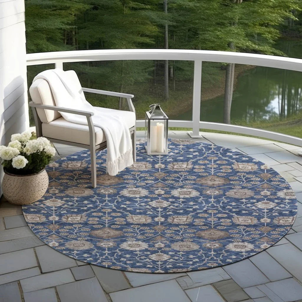 Selma Blue Washable Indoor - Outdoor Rug - LOOMLAN - LOOMLAN Rugs - Outdoor Rugs