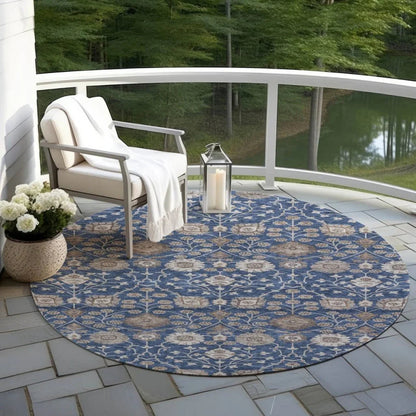 Selma Blue Washable Indoor - Outdoor Rug - LOOMLAN - LOOMLAN Rugs - Outdoor Rugs