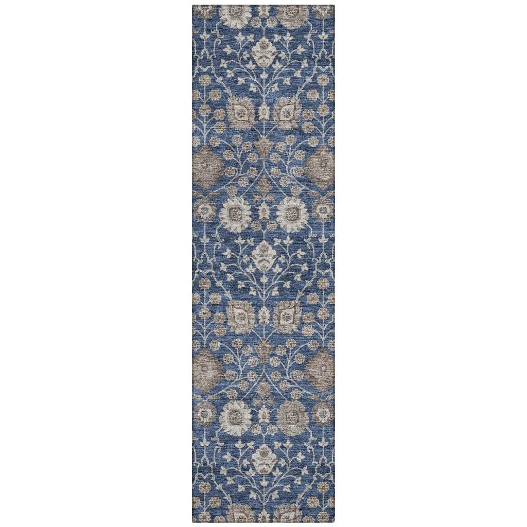 Selma Blue Washable Indoor - Outdoor Rug - LOOMLAN - LOOMLAN Rugs - Outdoor Rugs