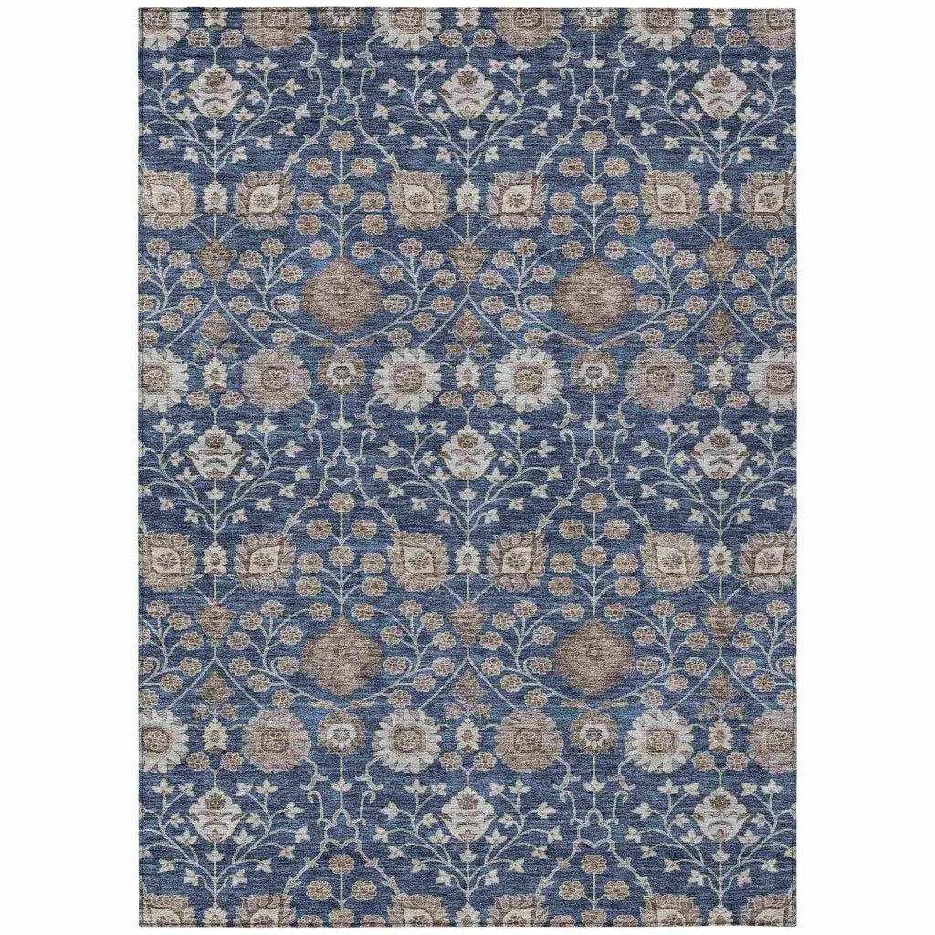 Selma Blue Washable Indoor - Outdoor Rug - LOOMLAN - LOOMLAN Rugs - Outdoor Rugs
