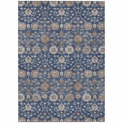 Selma Blue Washable Indoor - Outdoor Rug - LOOMLAN - LOOMLAN Rugs - Outdoor Rugs