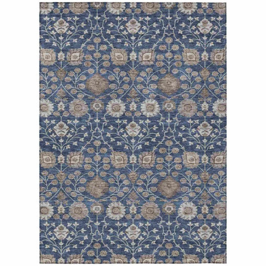 Selma Blue Washable Indoor - Outdoor Rug - LOOMLAN - LOOMLAN Rugs - Outdoor Rugs