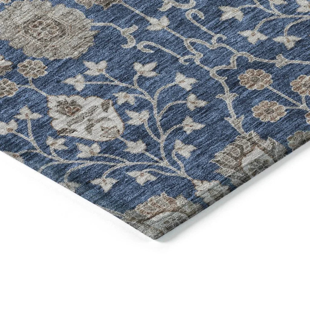 Selma Blue Washable Indoor - Outdoor Rug - LOOMLAN - LOOMLAN Rugs - Outdoor Rugs