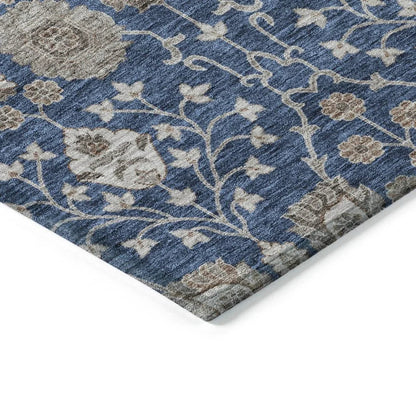 Selma Blue Washable Indoor - Outdoor Rug - LOOMLAN - LOOMLAN Rugs - Outdoor Rugs