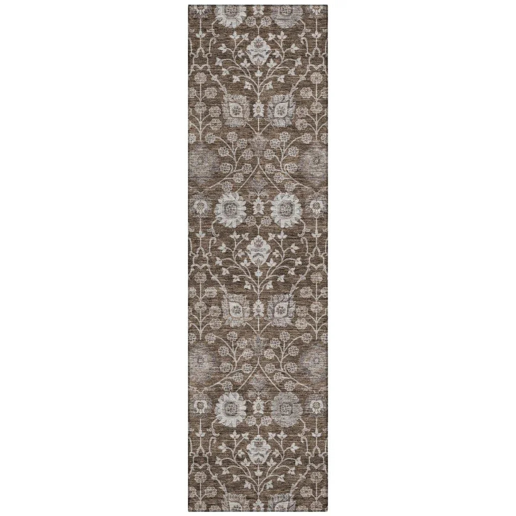 Selma Brown Washable Indoor - Outdoor Rug - LOOMLAN - LOOMLAN Rugs - Outdoor Rugs