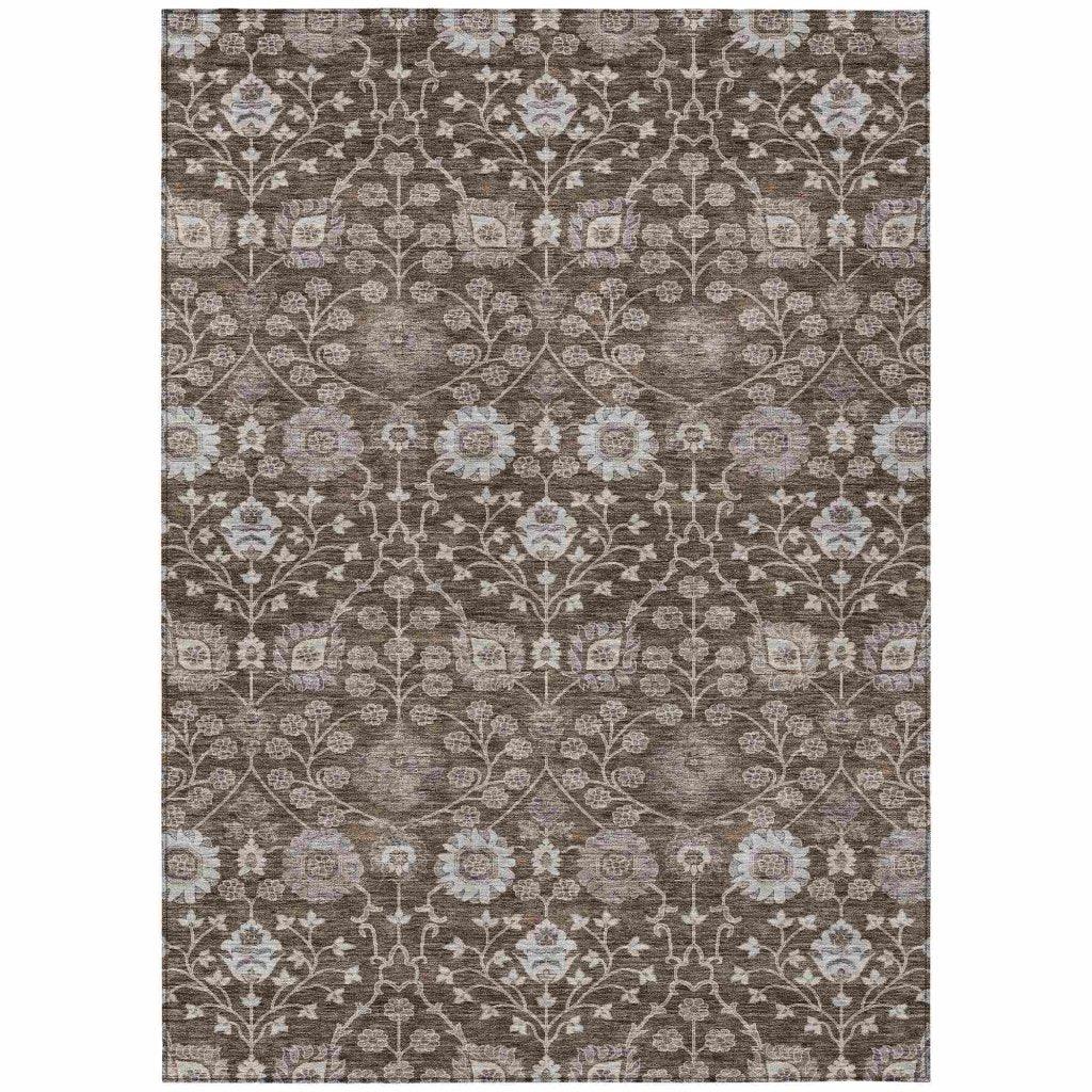 Selma Brown Washable Indoor - Outdoor Rug - LOOMLAN - LOOMLAN Rugs - Outdoor Rugs