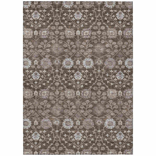 Selma Brown Washable Indoor - Outdoor Rug - LOOMLAN - LOOMLAN Rugs - Outdoor Rugs