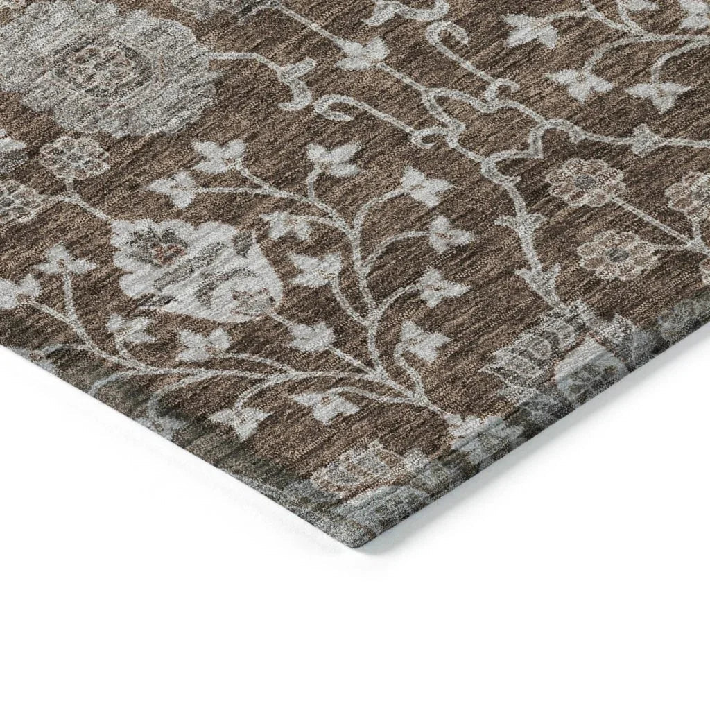 Selma Brown Washable Indoor - Outdoor Rug - LOOMLAN - LOOMLAN Rugs - Outdoor Rugs