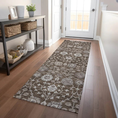 Selma Brown Washable Indoor - Outdoor Rug - LOOMLAN - LOOMLAN Rugs - Outdoor Rugs