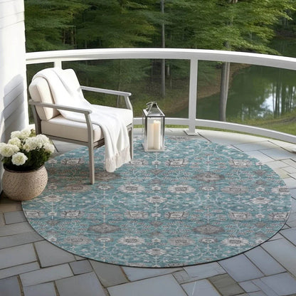 Selma Teal Washable Indoor - Outdoor Rug - LOOMLAN - LOOMLAN Rugs - Outdoor Rugs