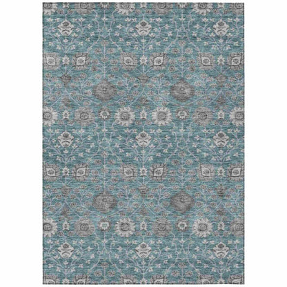 Selma Teal Washable Indoor - Outdoor Rug - LOOMLAN - LOOMLAN Rugs - Outdoor Rugs