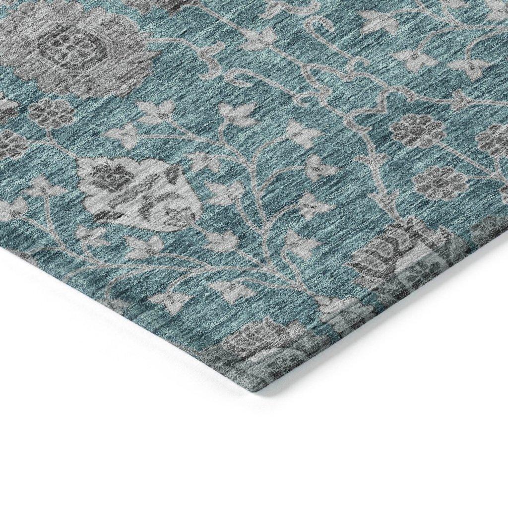 Selma Teal Washable Indoor - Outdoor Rug - LOOMLAN - LOOMLAN Rugs - Outdoor Rugs
