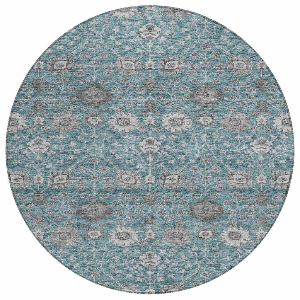 Selma Teal Washable Indoor - Outdoor Rug - LOOMLAN - LOOMLAN Rugs - Outdoor Rugs