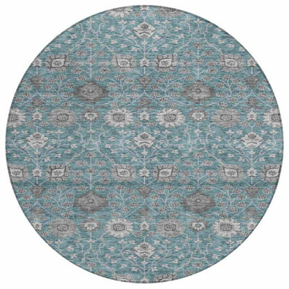 Selma Teal Washable Indoor - Outdoor Rug - LOOMLAN - LOOMLAN Rugs - Outdoor Rugs