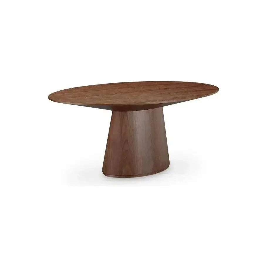Semi Gloss Brown Oval Dining Table Seats 6-Dining Tables-Moe's Home-LOOMLAN