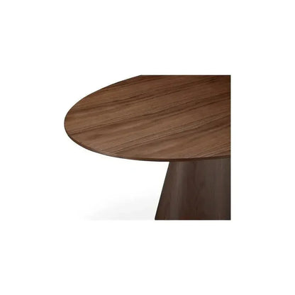 Semi Gloss Brown Oval Dining Table Seats 6-Dining Tables-Moe's Home-LOOMLAN