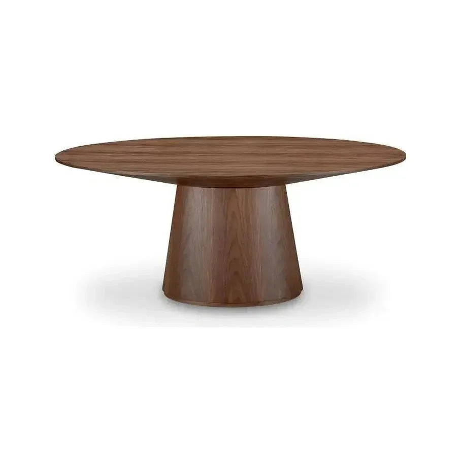 Semi Gloss Brown Oval Dining Table Seats 6-Dining Tables-Moe's Home-LOOMLAN