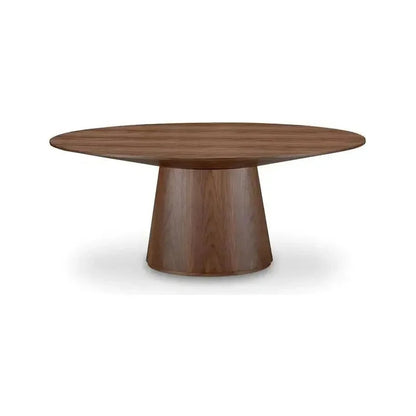 Semi Gloss Brown Oval Dining Table Seats 6-Dining Tables-Moe's Home-LOOMLAN