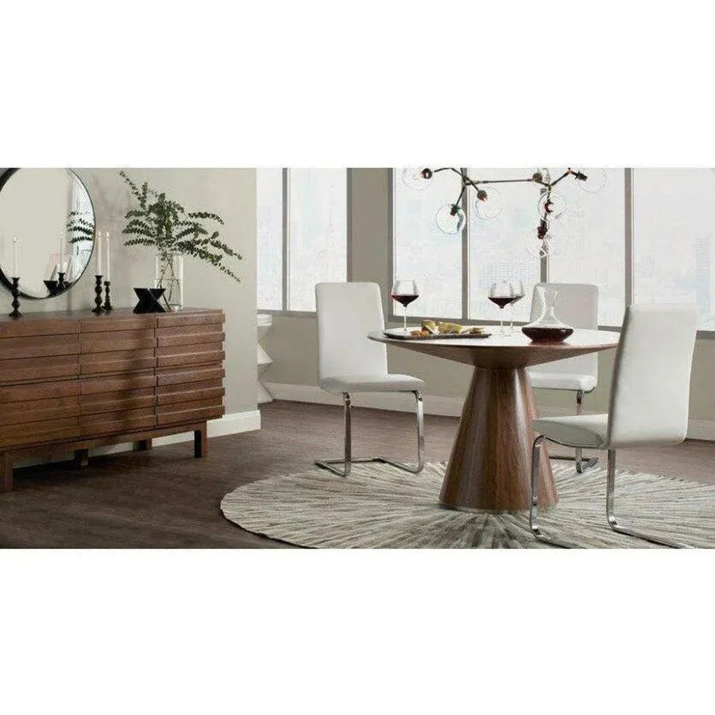 Semi Gloss Brown Round Dining Table Seats 4-Dining Tables-Moe's Home-LOOMLAN