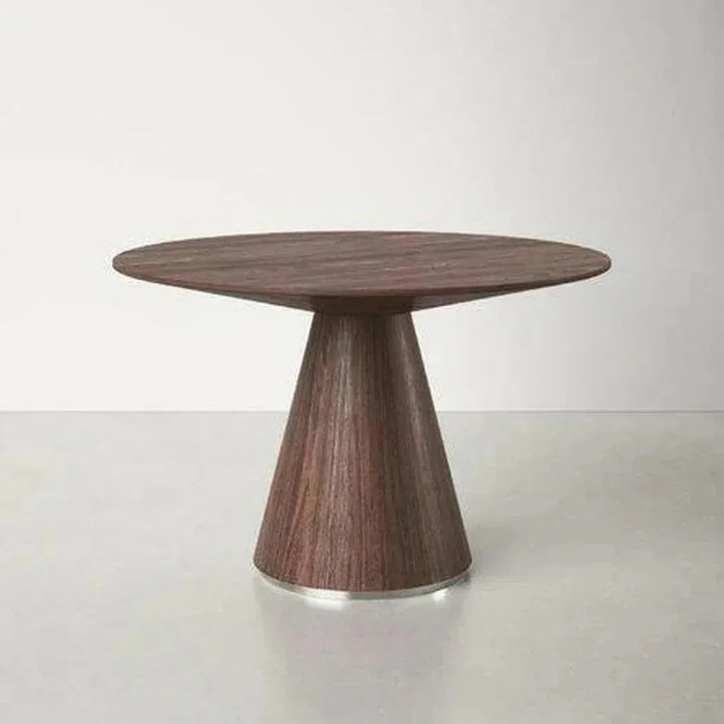 Semi Gloss Brown Round Dining Table Seats 4-Dining Tables-Moe's Home-LOOMLAN