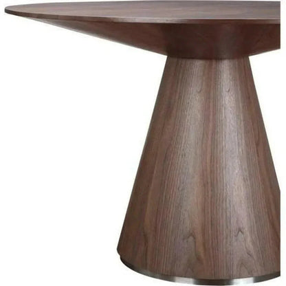 Semi Gloss Brown Round Dining Table Seats 4-Dining Tables-Moe's Home-LOOMLAN