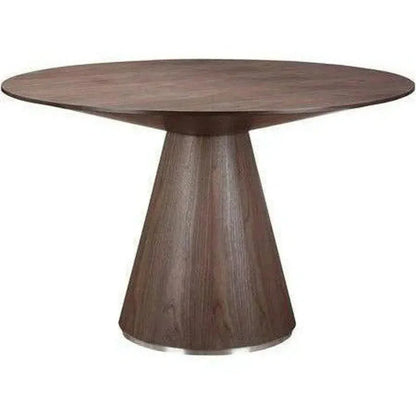 Semi Gloss Brown Round Dining Table Seats 4-Dining Tables-Moe's Home-LOOMLAN